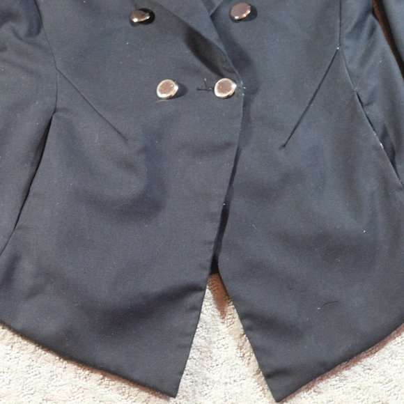 Vintage 80s TOV Size Small Black Jacket with Shoulder Pads - Picture 5 of 9